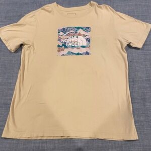 The North Face Mens XL Tan Mountain Box Logo Graphic T-Shirt BNP907487